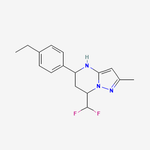 molecular formula C16H19F2N3 B10947518 7-(Difluoromethyl)-5-(4-ethylphenyl)-2-methyl-4,5,6,7-tetrahydropyrazolo[1,5-a]pyrimidine 