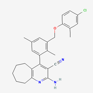 2-amino-4-{3-[(4-chloro-2-methylphenoxy)methyl]-2,5-dimethylphenyl}-6,7,8,9-tetrahydro-5H-cyclohepta[b]pyridine-3-carbonitrile