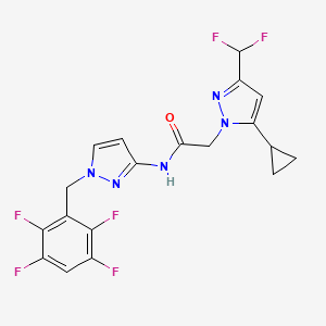 2-[5-cyclopropyl-3-(difluoromethyl)-1H-pyrazol-1-yl]-N-[1-(2,3,5,6-tetrafluorobenzyl)-1H-pyrazol-3-yl]acetamide