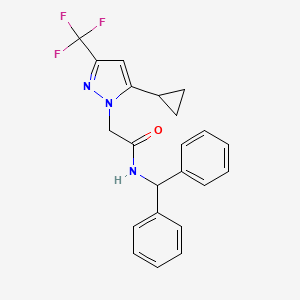 2-[5-cyclopropyl-3-(trifluoromethyl)-1H-pyrazol-1-yl]-N-(diphenylmethyl)acetamide