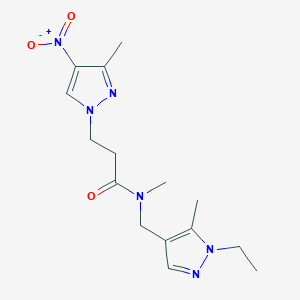 N-[(1-ethyl-5-methyl-1H-pyrazol-4-yl)methyl]-N-methyl-3-(3-methyl-4-nitro-1H-pyrazol-1-yl)propanamide