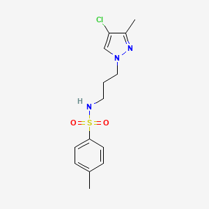 N-[3-(4-chloro-3-methyl-1H-pyrazol-1-yl)propyl]-4-methylbenzenesulfonamide