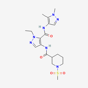 N-{5-[(1,5-dimethyl-1H-pyrazol-4-yl)carbamoyl]-1-ethyl-1H-pyrazol-4-yl}-1-(methylsulfonyl)piperidine-3-carboxamide