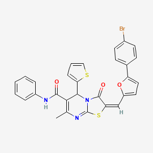 (2E)-2-{[5-(4-bromophenyl)furan-2-yl]methylidene}-7-methyl-3-oxo-N-phenyl-5-(thiophen-2-yl)-2,3-dihydro-5H-[1,3]thiazolo[3,2-a]pyrimidine-6-carboxamide