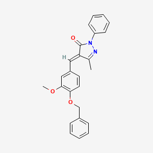 molecular formula C25H22N2O3 B10947649 (4E)-4-[4-(benzyloxy)-3-methoxybenzylidene]-5-methyl-2-phenyl-2,4-dihydro-3H-pyrazol-3-one 