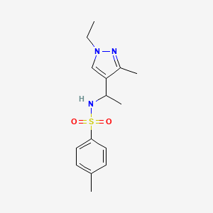 molecular formula C15H21N3O2S B10947657 N-[1-(1-ethyl-3-methyl-1H-pyrazol-4-yl)ethyl]-4-methylbenzenesulfonamide 