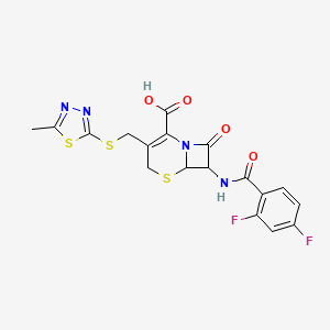 7-{[(2,4-Difluorophenyl)carbonyl]amino}-3-{[(5-methyl-1,3,4-thiadiazol-2-yl)sulfanyl]methyl}-8-oxo-5-thia-1-azabicyclo[4.2.0]oct-2-ene-2-carboxylic acid