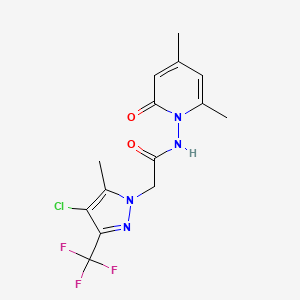 2-[4-chloro-5-methyl-3-(trifluoromethyl)-1H-pyrazol-1-yl]-N-(4,6-dimethyl-2-oxopyridin-1(2H)-yl)acetamide