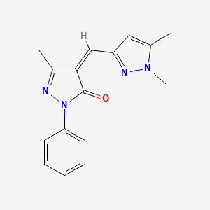 (4Z)-4-[(1,5-dimethyl-1H-pyrazol-3-yl)methylidene]-5-methyl-2-phenyl-2,4-dihydro-3H-pyrazol-3-one