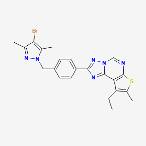 2-{4-[(4-bromo-3,5-dimethyl-1H-pyrazol-1-yl)methyl]phenyl}-9-ethyl-8-methylthieno[3,2-e][1,2,4]triazolo[1,5-c]pyrimidine