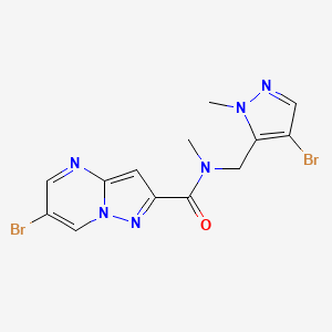 molecular formula C13H12Br2N6O B10947729 6-bromo-N-[(4-bromo-1-methyl-1H-pyrazol-5-yl)methyl]-N-methylpyrazolo[1,5-a]pyrimidine-2-carboxamide 