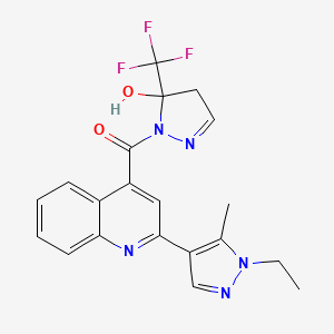 [2-(1-ethyl-5-methyl-1H-pyrazol-4-yl)quinolin-4-yl][5-hydroxy-5-(trifluoromethyl)-4,5-dihydro-1H-pyrazol-1-yl]methanone