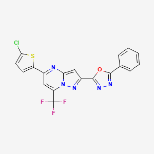 5-(5-Chlorothiophen-2-yl)-2-(5-phenyl-1,3,4-oxadiazol-2-yl)-7-(trifluoromethyl)pyrazolo[1,5-a]pyrimidine