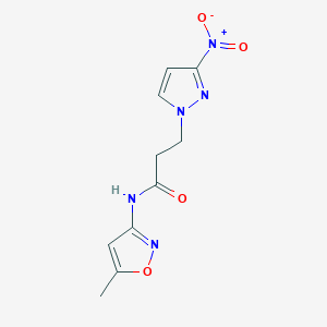 N-(5-methyl-1,2-oxazol-3-yl)-3-(3-nitro-1H-pyrazol-1-yl)propanamide