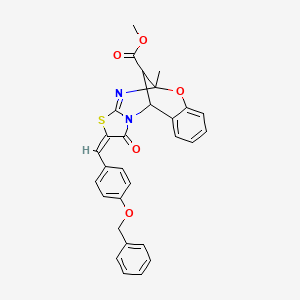 methyl (2E)-2-[4-(benzyloxy)benzylidene]-5-methyl-1-oxo-1,2-dihydro-5H,11H-5,11-methano[1,3]thiazolo[2,3-d][1,3,5]benzoxadiazocine-13-carboxylate