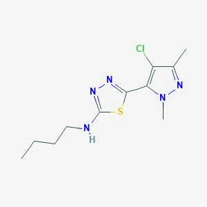 N-butyl-5-(4-chloro-1,3-dimethyl-1H-pyrazol-5-yl)-1,3,4-thiadiazol-2-amine