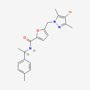 5-[(4-bromo-3,5-dimethyl-1H-pyrazol-1-yl)methyl]-N-[1-(4-methylphenyl)ethyl]furan-2-carboxamide