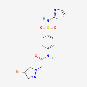 molecular formula C14H12BrN5O3S2 B10947870 2-(4-bromo-1H-pyrazol-1-yl)-N-[4-(1,3-thiazol-2-ylsulfamoyl)phenyl]acetamide 