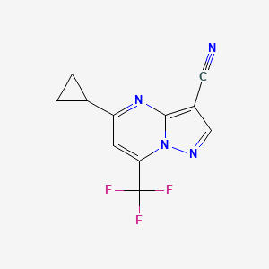 molecular formula C11H7F3N4 B10947875 5-Cyclopropyl-7-(trifluoromethyl)pyrazolo[1,5-a]pyrimidine-3-carbonitrile 