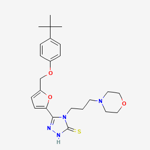 molecular formula C24H32N4O3S B10947888 5-{5-[(4-tert-butylphenoxy)methyl]furan-2-yl}-4-[3-(morpholin-4-yl)propyl]-4H-1,2,4-triazole-3-thiol 