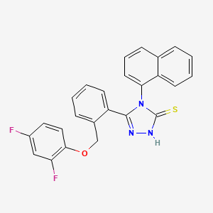 molecular formula C25H17F2N3OS B10947908 5-{2-[(2,4-difluorophenoxy)methyl]phenyl}-4-(naphthalen-1-yl)-4H-1,2,4-triazole-3-thiol 