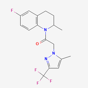 1-(6-fluoro-2-methyl-3,4-dihydroquinolin-1(2H)-yl)-2-[5-methyl-3-(trifluoromethyl)-1H-pyrazol-1-yl]ethanone