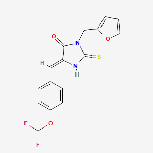 molecular formula C16H12F2N2O3S B10947918 (5Z)-5-[4-(difluoromethoxy)benzylidene]-3-(furan-2-ylmethyl)-2-sulfanyl-3,5-dihydro-4H-imidazol-4-one 