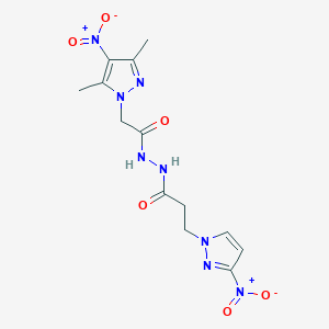 N'-[(3,5-dimethyl-4-nitro-1H-pyrazol-1-yl)acetyl]-3-(3-nitro-1H-pyrazol-1-yl)propanehydrazide