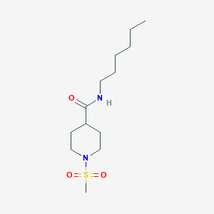 molecular formula C13H26N2O3S B10947962 N-hexyl-1-(methylsulfonyl)piperidine-4-carboxamide 