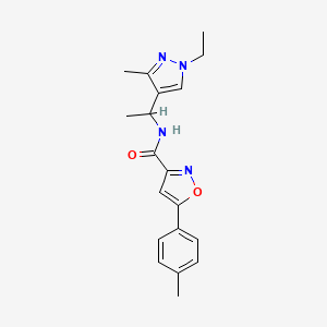 N-[1-(1-ethyl-3-methyl-1H-pyrazol-4-yl)ethyl]-5-(4-methylphenyl)-1,2-oxazole-3-carboxamide