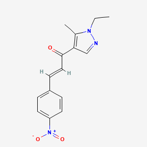 molecular formula C15H15N3O3 B10947987 (2E)-1-(1-ethyl-5-methyl-1H-pyrazol-4-yl)-3-(4-nitrophenyl)prop-2-en-1-one 