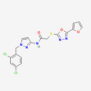 N-[1-(2,4-dichlorobenzyl)-1H-pyrazol-3-yl]-2-{[5-(furan-2-yl)-1,3,4-oxadiazol-2-yl]sulfanyl}acetamide