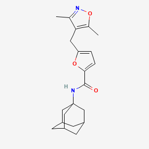 molecular formula C21H26N2O3 B10948025 N-1-Adamantyl-5-[(3,5-dimethyl-4-isoxazolyl)methyl]-2-furamide 