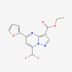 molecular formula C14H11F2N3O3 B10948097 Ethyl 7-(difluoromethyl)-5-(furan-2-yl)pyrazolo[1,5-a]pyrimidine-3-carboxylate 