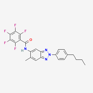 molecular formula C24H19F5N4O B10948098 N-[2-(4-butylphenyl)-6-methyl-2H-benzotriazol-5-yl]-2,3,4,5,6-pentafluorobenzamide 