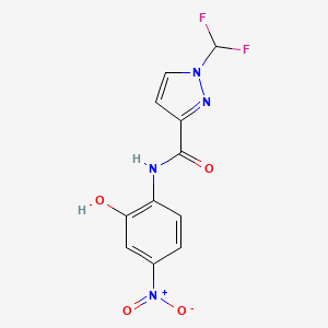 molecular formula C11H8F2N4O4 B10948112 1-(difluoromethyl)-N-(2-hydroxy-4-nitrophenyl)-1H-pyrazole-3-carboxamide 