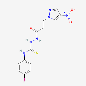 N-(4-fluorophenyl)-2-[3-(4-nitro-1H-pyrazol-1-yl)propanoyl]hydrazinecarbothioamide