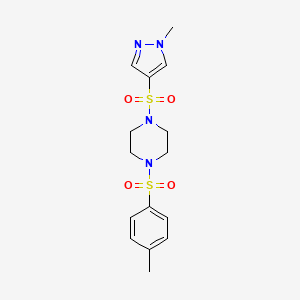 1-[(4-methylphenyl)sulfonyl]-4-[(1-methyl-1H-pyrazol-4-yl)sulfonyl]piperazine