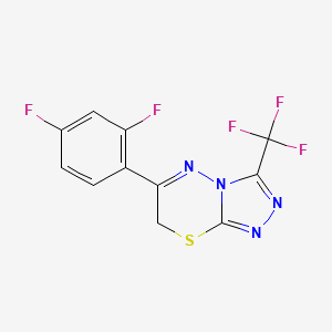 molecular formula C11H5F5N4S B10948206 6-(2,4-difluorophenyl)-3-(trifluoromethyl)-7H-[1,2,4]triazolo[3,4-b][1,3,4]thiadiazine 