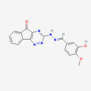 3-[(2E)-2-(3-hydroxy-4-methoxybenzylidene)hydrazinyl]-5H-indeno[2,1-e][1,2,4]triazin-5-one