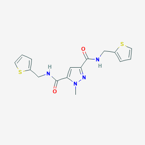 1-methyl-N,N'-bis(thiophen-2-ylmethyl)-1H-pyrazole-3,5-dicarboxamide