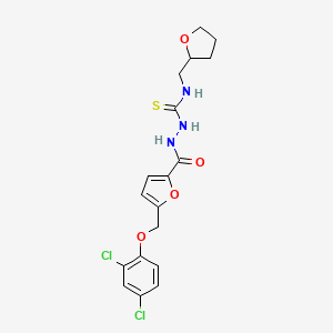 molecular formula C18H19Cl2N3O4S B10948233 2-({5-[(2,4-dichlorophenoxy)methyl]furan-2-yl}carbonyl)-N-(tetrahydrofuran-2-ylmethyl)hydrazinecarbothioamide 