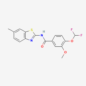 4-(difluoromethoxy)-3-methoxy-N-(6-methyl-1,3-benzothiazol-2-yl)benzamide