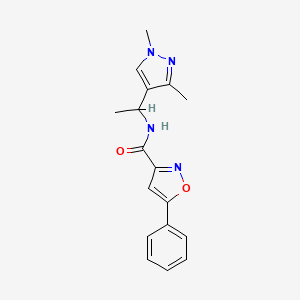 molecular formula C17H18N4O2 B10948256 N-[1-(1,3-dimethyl-1H-pyrazol-4-yl)ethyl]-5-phenyl-1,2-oxazole-3-carboxamide 