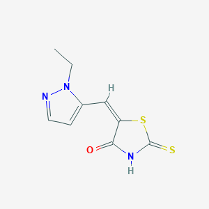 (5E)-5-[(1-ethyl-1H-pyrazol-5-yl)methylidene]-2-thioxo-1,3-thiazolidin-4-one