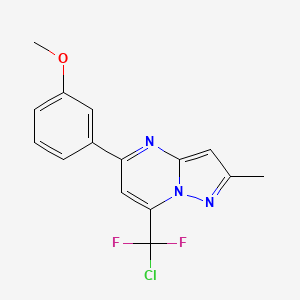 molecular formula C15H12ClF2N3O B10948269 7-[Chloro(difluoro)methyl]-5-(3-methoxyphenyl)-2-methylpyrazolo[1,5-a]pyrimidine 