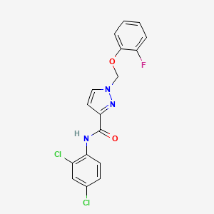 molecular formula C17H12Cl2FN3O2 B10948300 N-(2,4-dichlorophenyl)-1-[(2-fluorophenoxy)methyl]-1H-pyrazole-3-carboxamide 