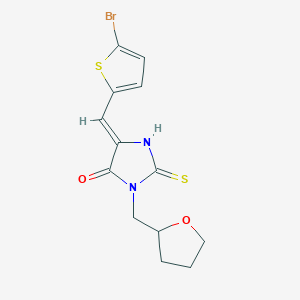 (5Z)-5-[(5-bromothiophen-2-yl)methylidene]-3-(tetrahydrofuran-2-ylmethyl)-2-thioxoimidazolidin-4-one