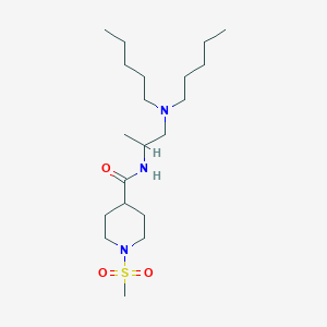 molecular formula C20H41N3O3S B10948355 N-[1-(dipentylamino)propan-2-yl]-1-(methylsulfonyl)piperidine-4-carboxamide 