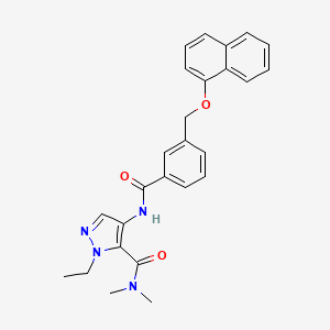 1-ethyl-N,N-dimethyl-4-[({3-[(naphthalen-1-yloxy)methyl]phenyl}carbonyl)amino]-1H-pyrazole-5-carboxamide